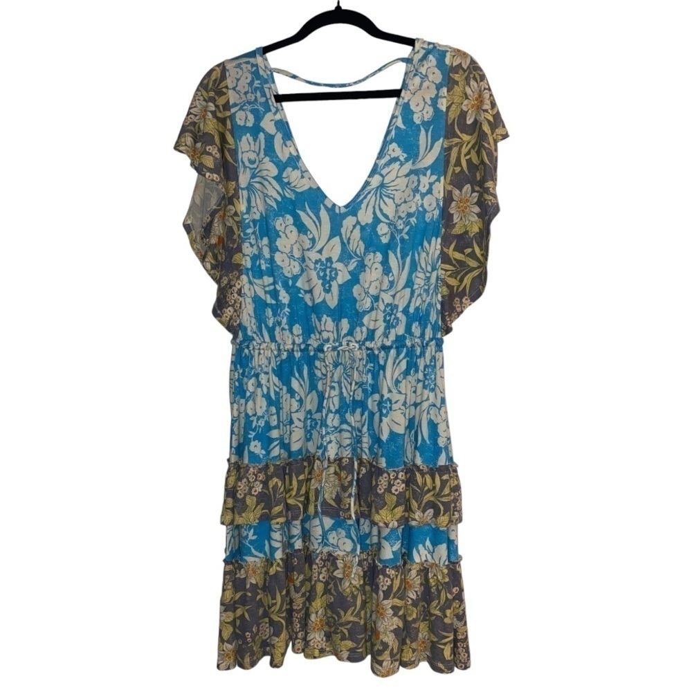 Daily PRACTICE by Anthropologie Tiered Ruffle Floral Flutter Sleeve Mini Dress - Picture 8 of 15
